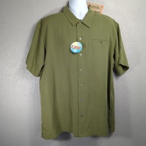 Columbia Shirt Mens XL Green Short Sleeve Omnishade New NWT $60 MSRP